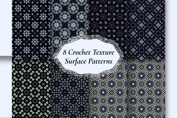 8 Dark Boho Crochet Seamless Patterns