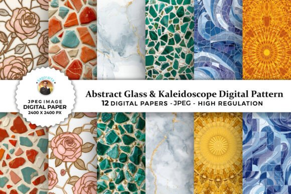 Abstract Glass Kaleidoscope Patterns