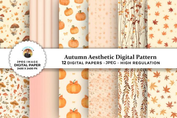 Autumn Aesthetic Digital Patterns