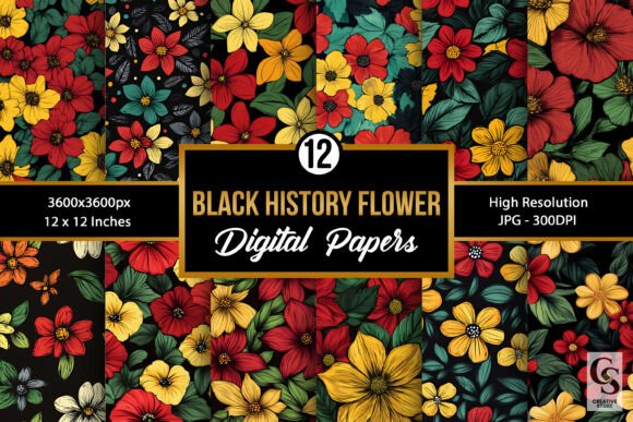 Black History Month Flowers Patterns