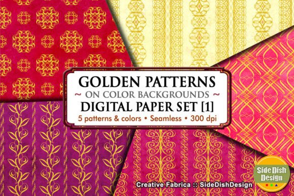 Discover the Beauty of Golden Patterns Digital Papers 1
