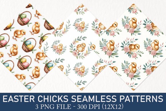 Easter Chicks Seamless Patterns
