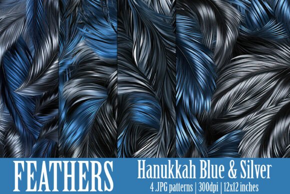 Exploring Hanukkah Colors Feather Patterns, S1 for Creative Projects