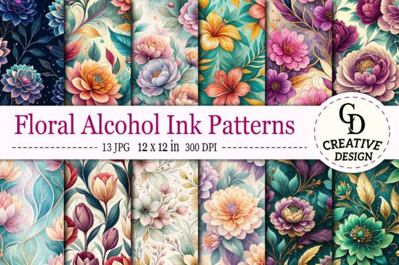 Floral Alcohol Ink Patterns: A Creative Resource for Artists and Designers