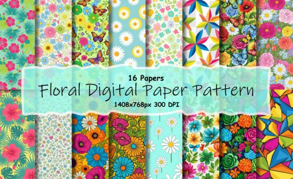 Floral Digital Paper Patterns Beautiful