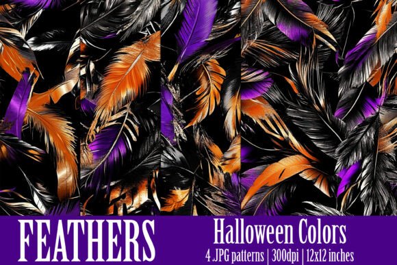 Halloween Colors Feather Patterns, S18: A Unique Package for Creative Projects