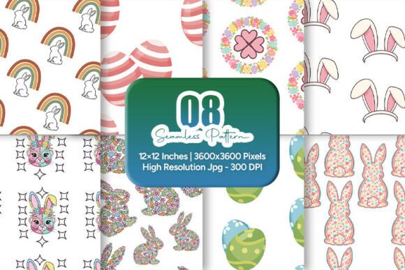 Pastel Easter Bunny Seamless Patterns: A Versatile Design Resource for Creative Projects