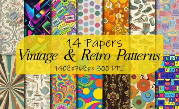 Retro Vintage Style Patterns Collection