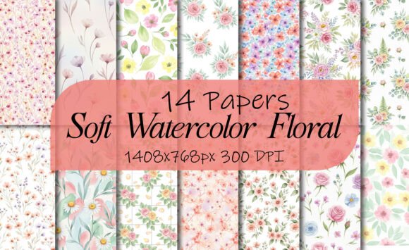 Soft Watercolor Floral Patterns Bundle: A Versatile Addition to Your Creative Workflow