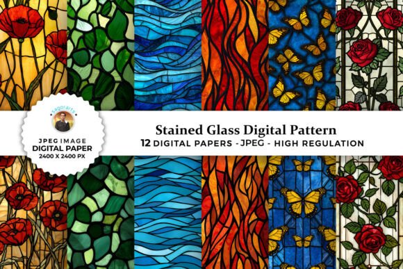 Stained Glass Digital Patterns: Beautiful, Versatile Designs for Creative Projects