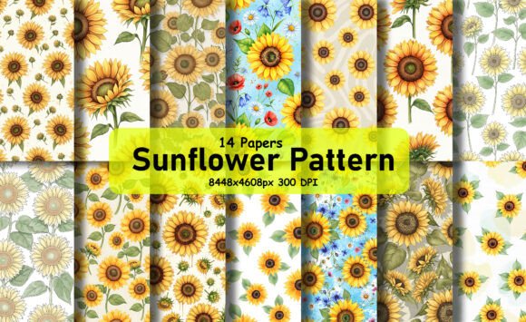 Sunflower Seamless Patterns Bundel Set: Creative Freedom for Every Project