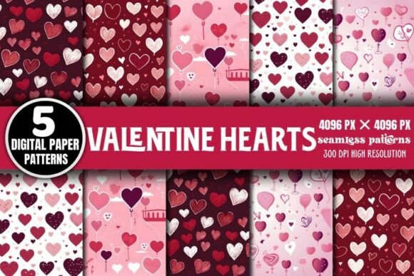 Valentine Hearts Digital Paper Patterns: A Creative Essential for Every Project