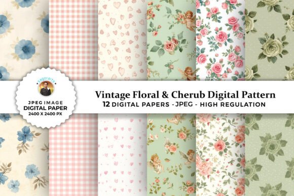 Vintage Floral Cherub Digital Patterns: A Timeless Resource for Creative Projects